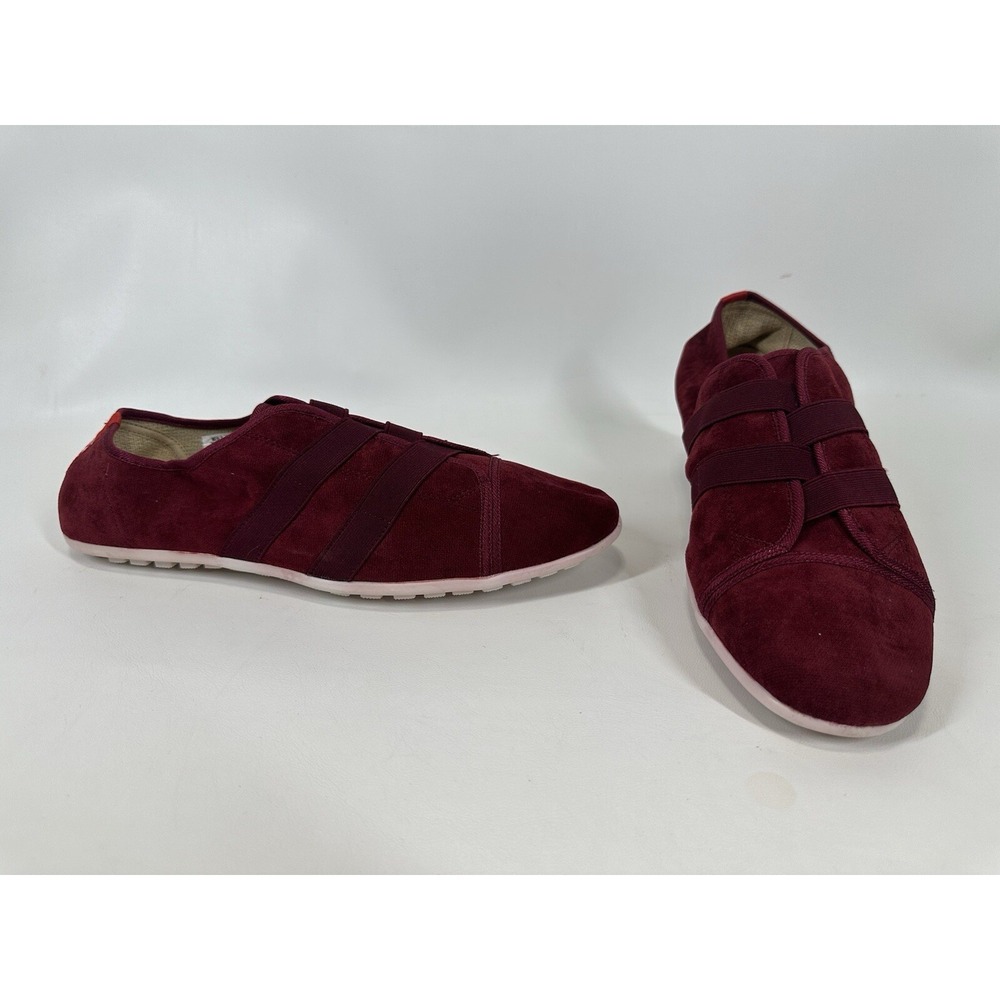 Ionic Epic Rover Shoes Mens Maroon Velvet Fabric Slip On Lightweight Size 11
